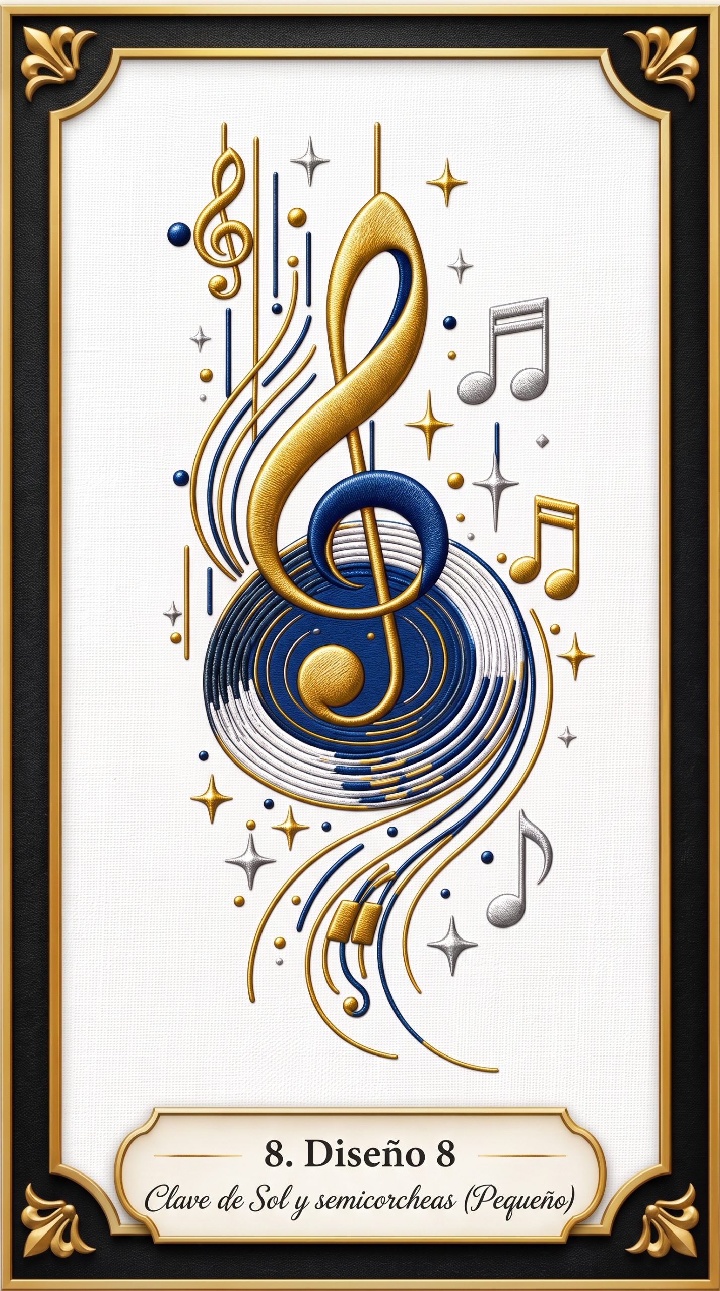 Diseno 8 Clave de Sol y semicorcheas Pequeno